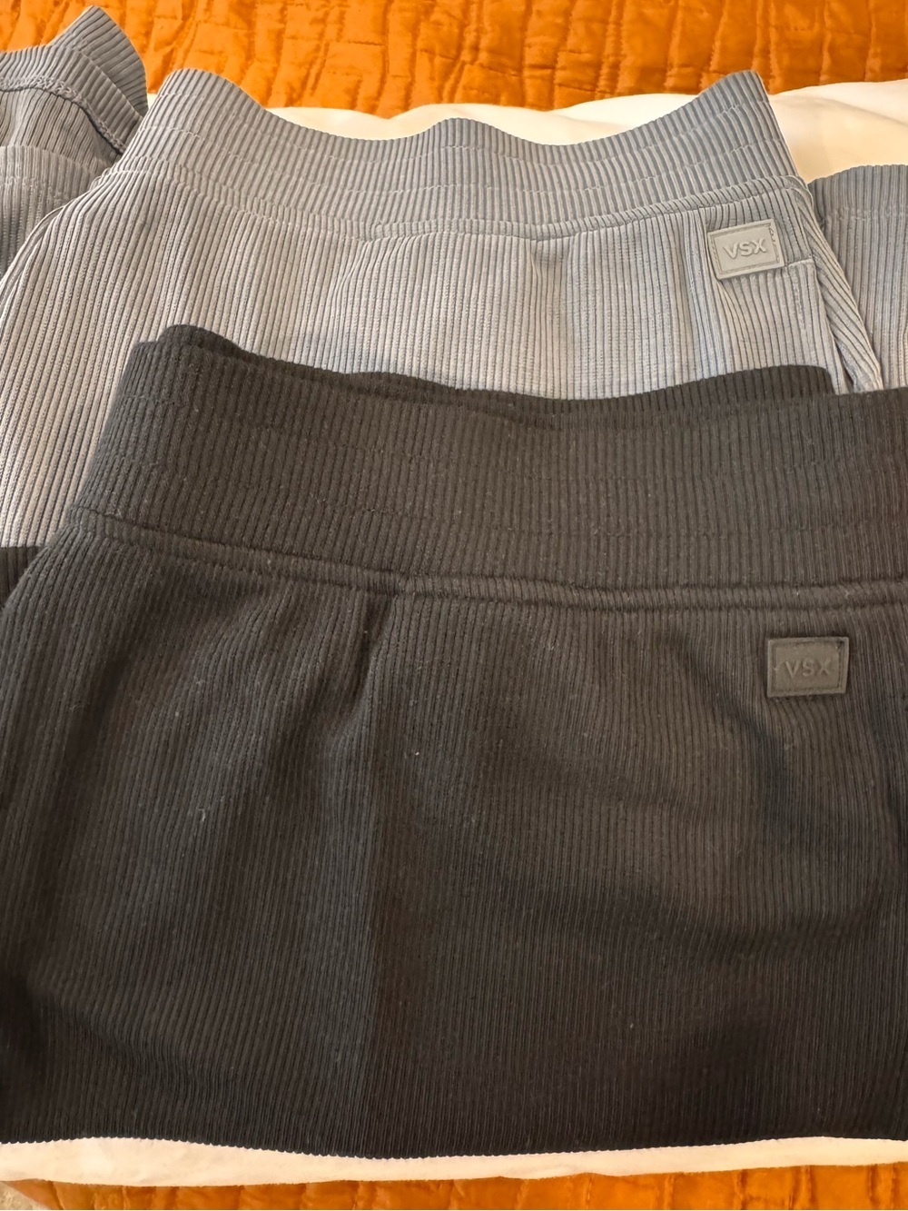 VSX Ribbed Shorts Duo in Gray and Black